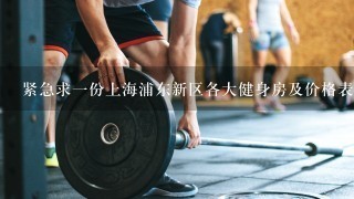 紧急求一份上海浦东新区各大健身房及价格表！财富值